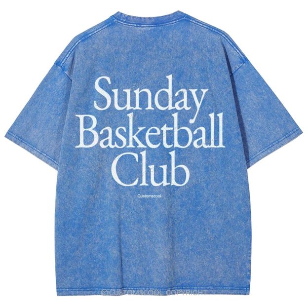Sunday Basketball Club Unisex Fit Washed T-Shirt Customscool