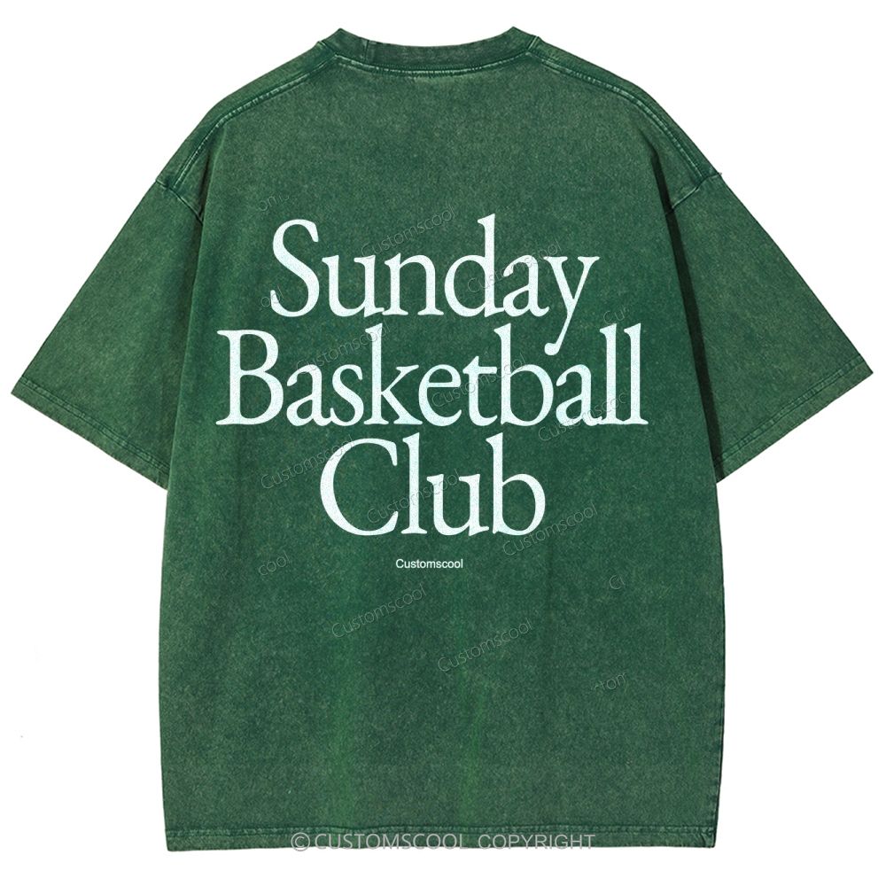 Sunday Basketball Club Unisex Fit Washed T-Shirt Customscool