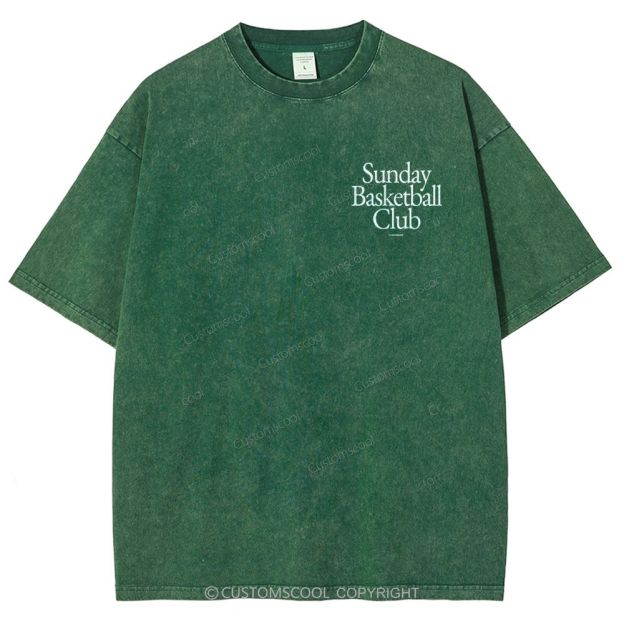 Sunday Basketball Club Unisex Fit Washed T-Shirt Customscool