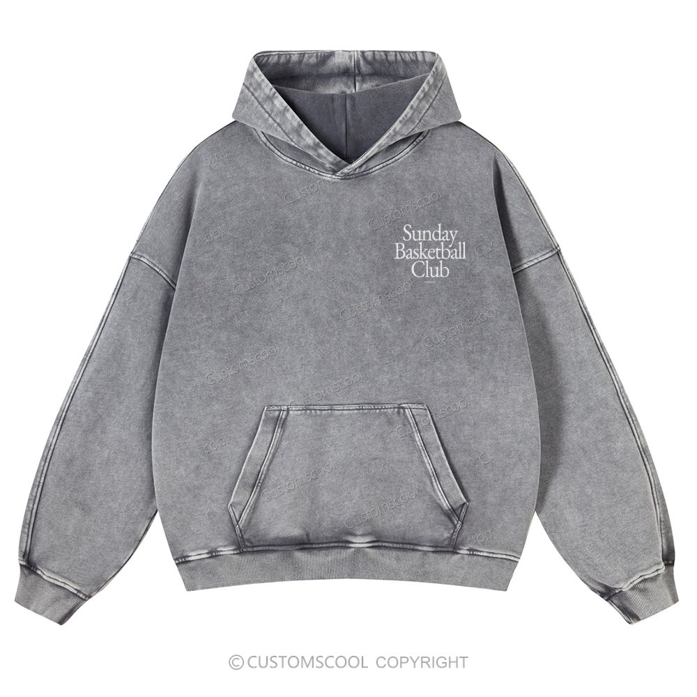 Sunday Basketball Club Casual Washed Hoodie Customscool
