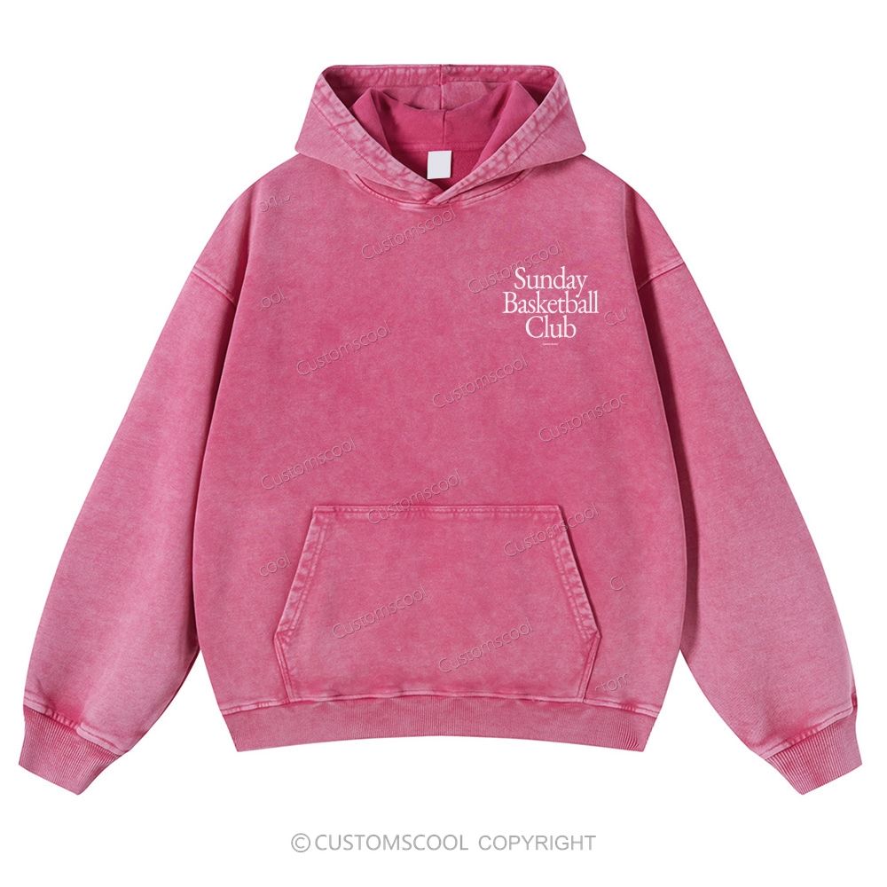 Sunday Basketball Club Casual Washed Hoodie Customscool