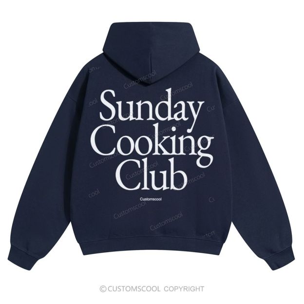 Sunday Cooking Club Solid Color Hoodie Customscool
