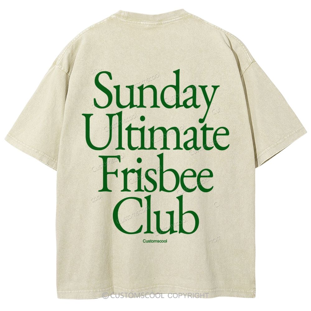 Sunday Ultimate Frisbee Club Unisex Fit Washed T-Shirt Customscool