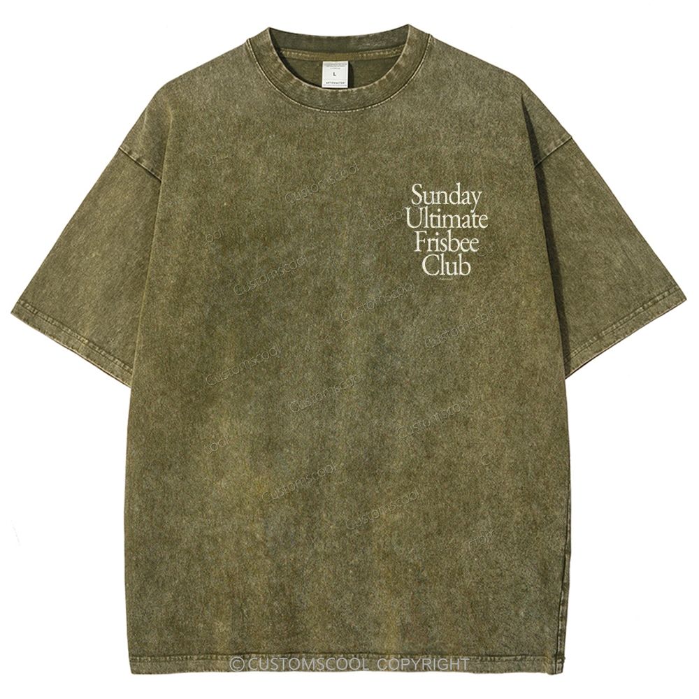 Sunday Ultimate Frisbee Club Unisex Fit Washed T-Shirt Customscool