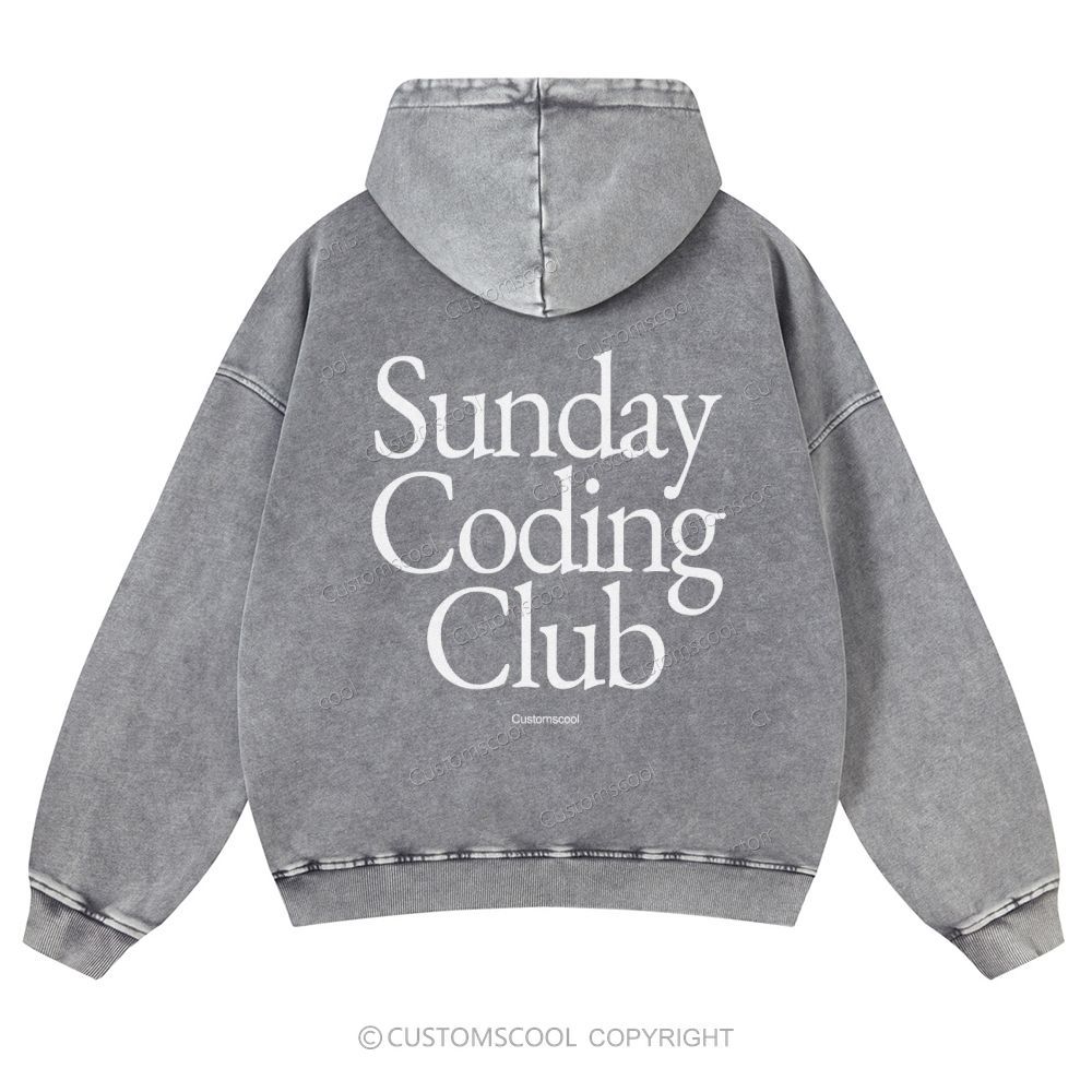 Sunday Coding Club Casual Washed Hoodie