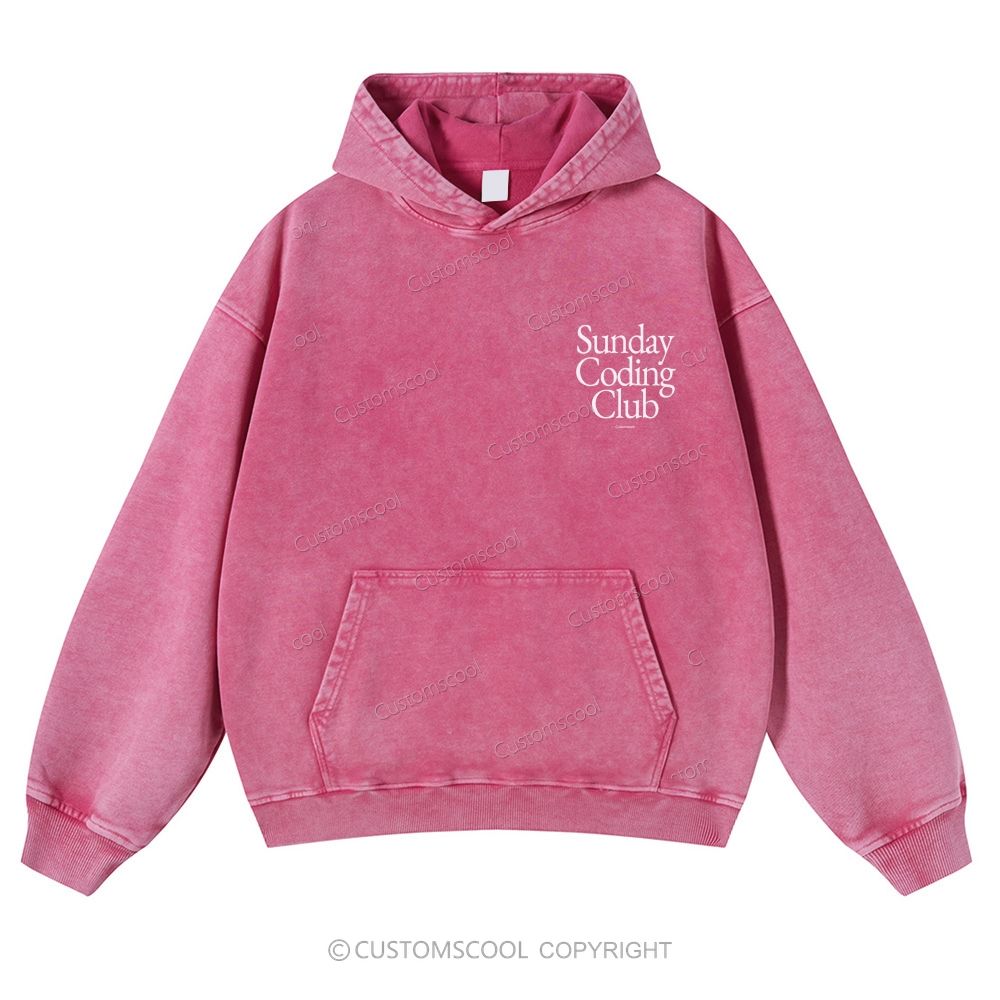 Sunday Coding Club Casual Washed Hoodie Customscool
