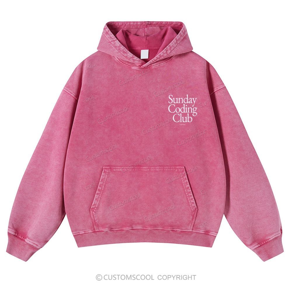 Sunday Coding Club Casual Washed Hoodie Customscool