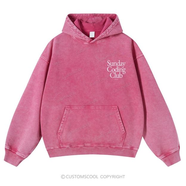 Sunday Coding Club Casual Washed Hoodie Customscool