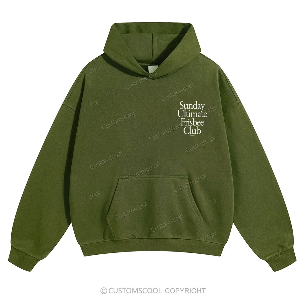 Sunday Ultimate Frisbee Club Solid Color Hoodie Customscool
