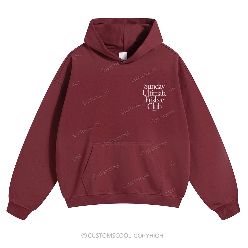 Sunday Ultimate Frisbee Club Solid Color Hoodie Customscool
