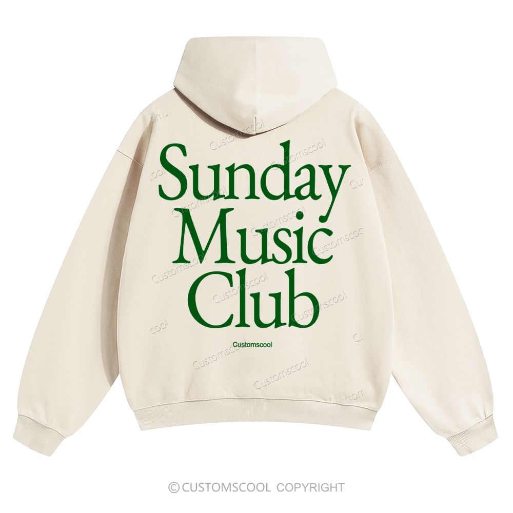 Sunday Music Club Solid Color Hoodie Customscool