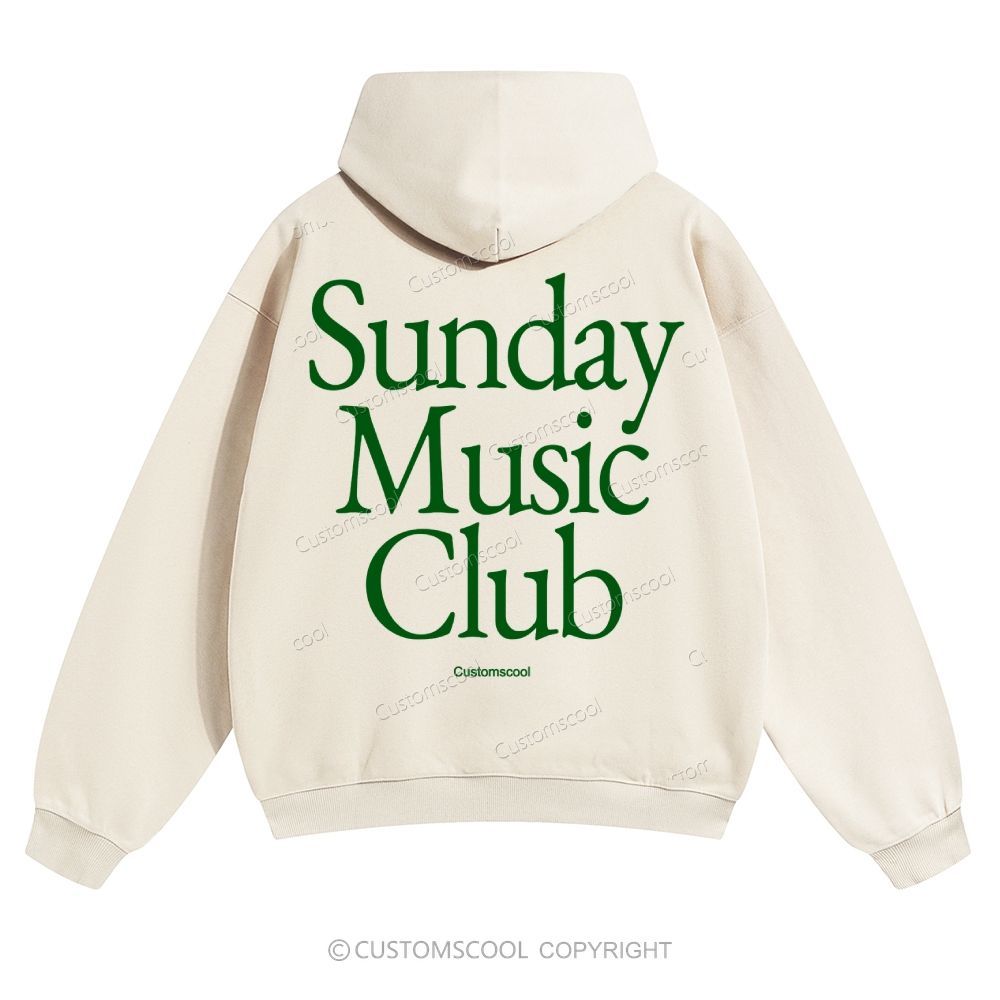 Sunday Music Club Solid Color Hoodie Customscool
