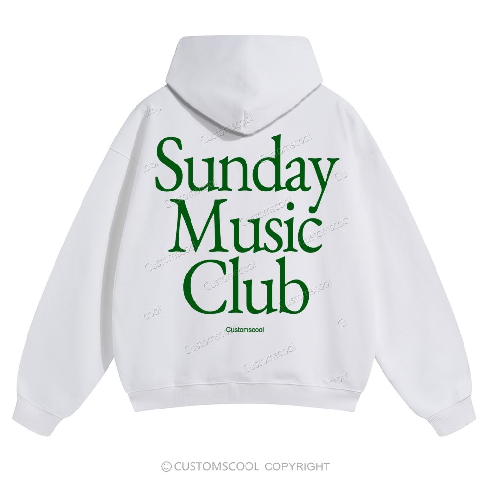 Sunday Music Club Solid Color Hoodie Customscool
