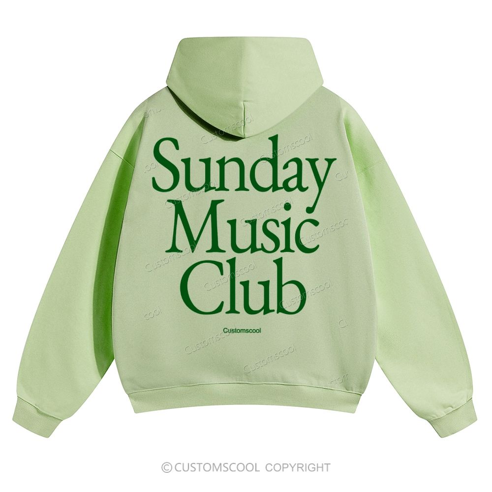 Sunday Music Club Solid Color Hoodie Customscool