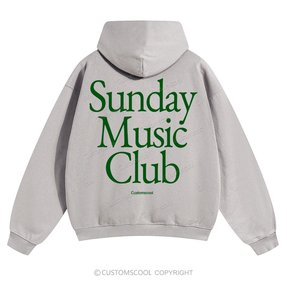 Sunday Music Club Solid Color Hoodie Customscool