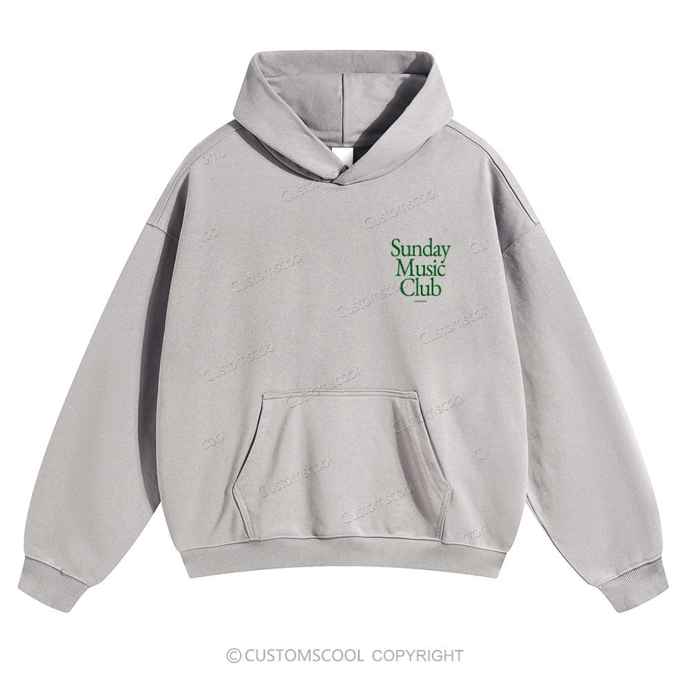 Sunday Music Club Solid Color Hoodie Customscool