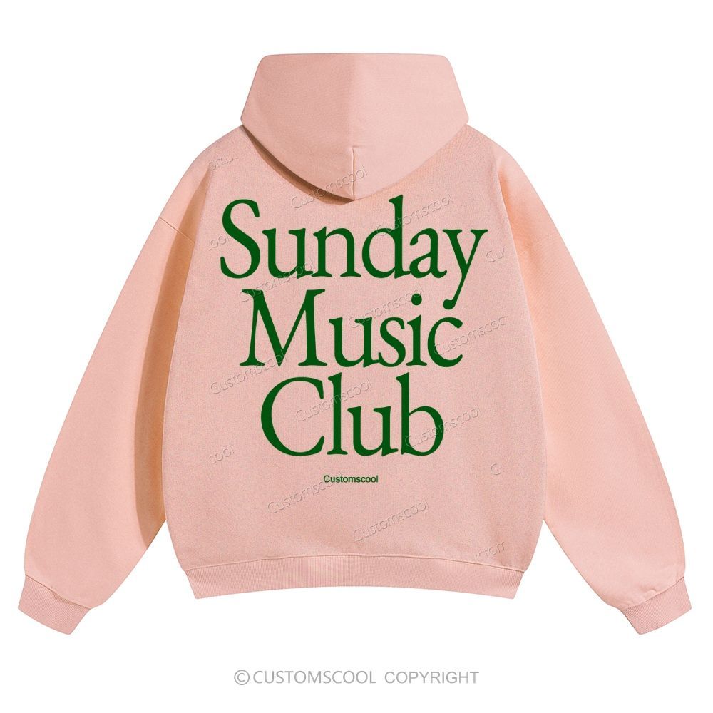Sunday Music Club Solid Color Hoodie Customscool