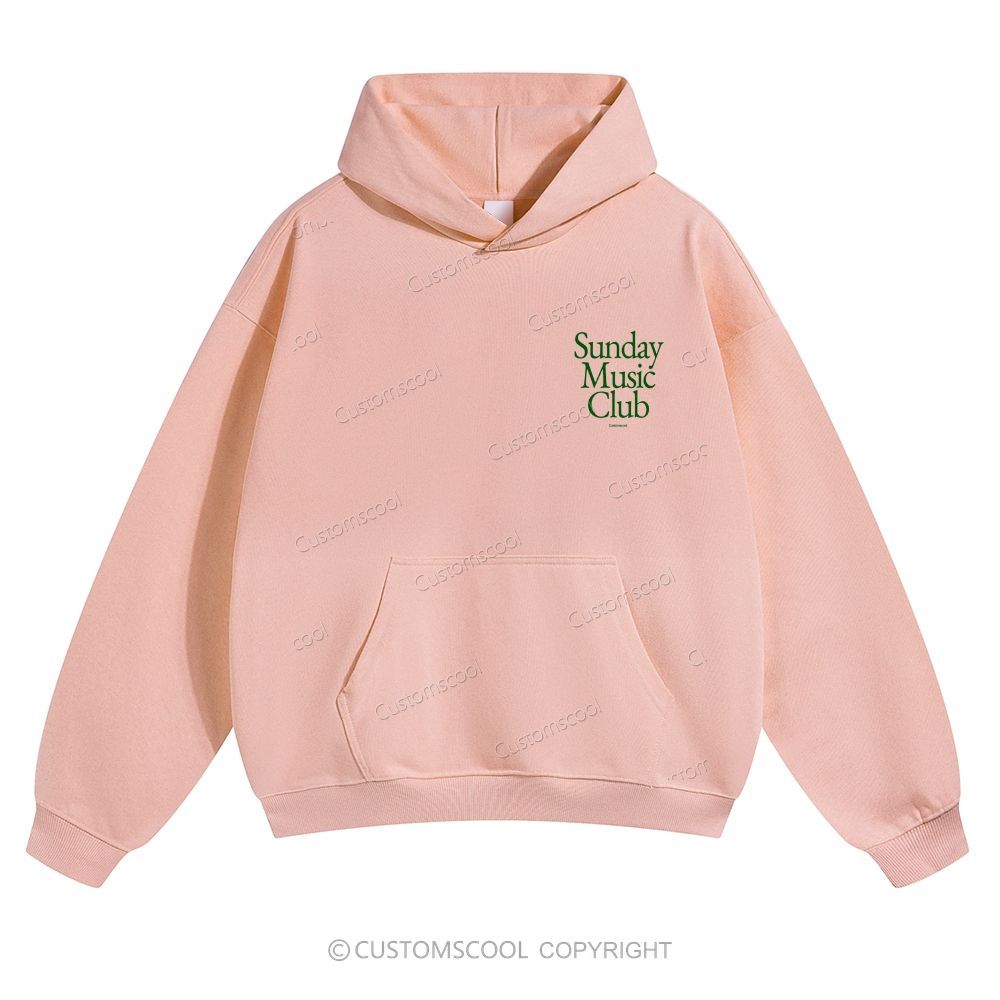 Sunday Music Club Solid Color Hoodie Customscool