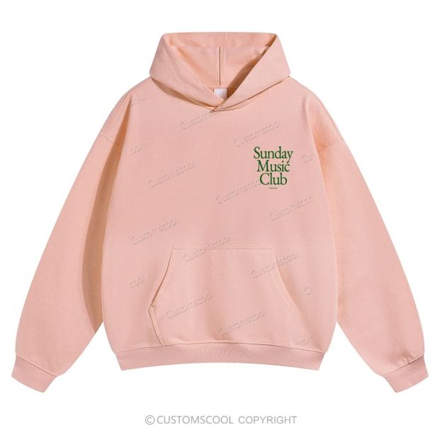 Sunday Music Club Solid Color Hoodie Customscool