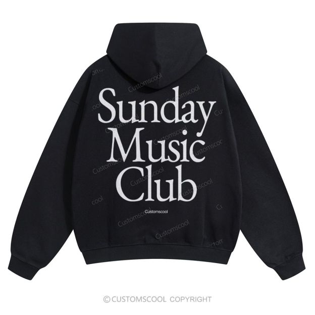 Sunday Music Club Solid Color Hoodie Customscool