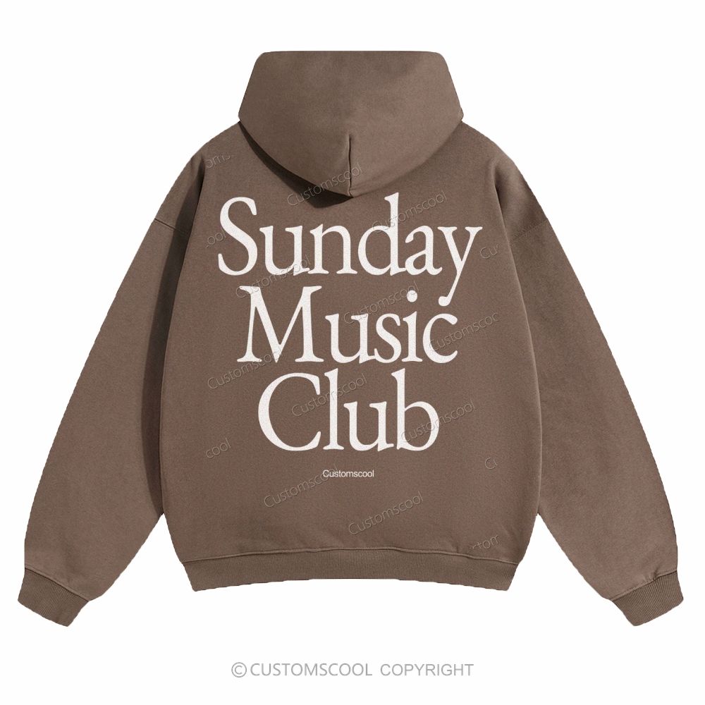 Sunday Music Club Solid Color Hoodie Customscool
