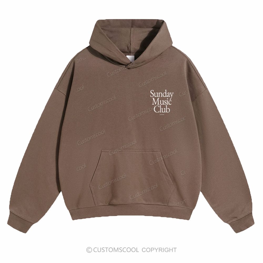 Sunday Music Club Solid Color Hoodie Customscool