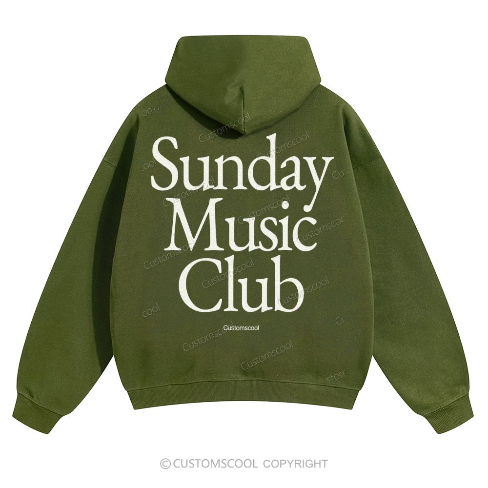 Sunday Music Club Solid Color Hoodie Customscool