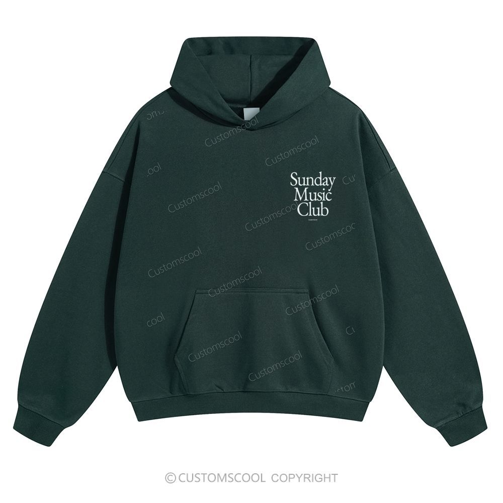 Sunday Music Club Solid Color Hoodie Customscool