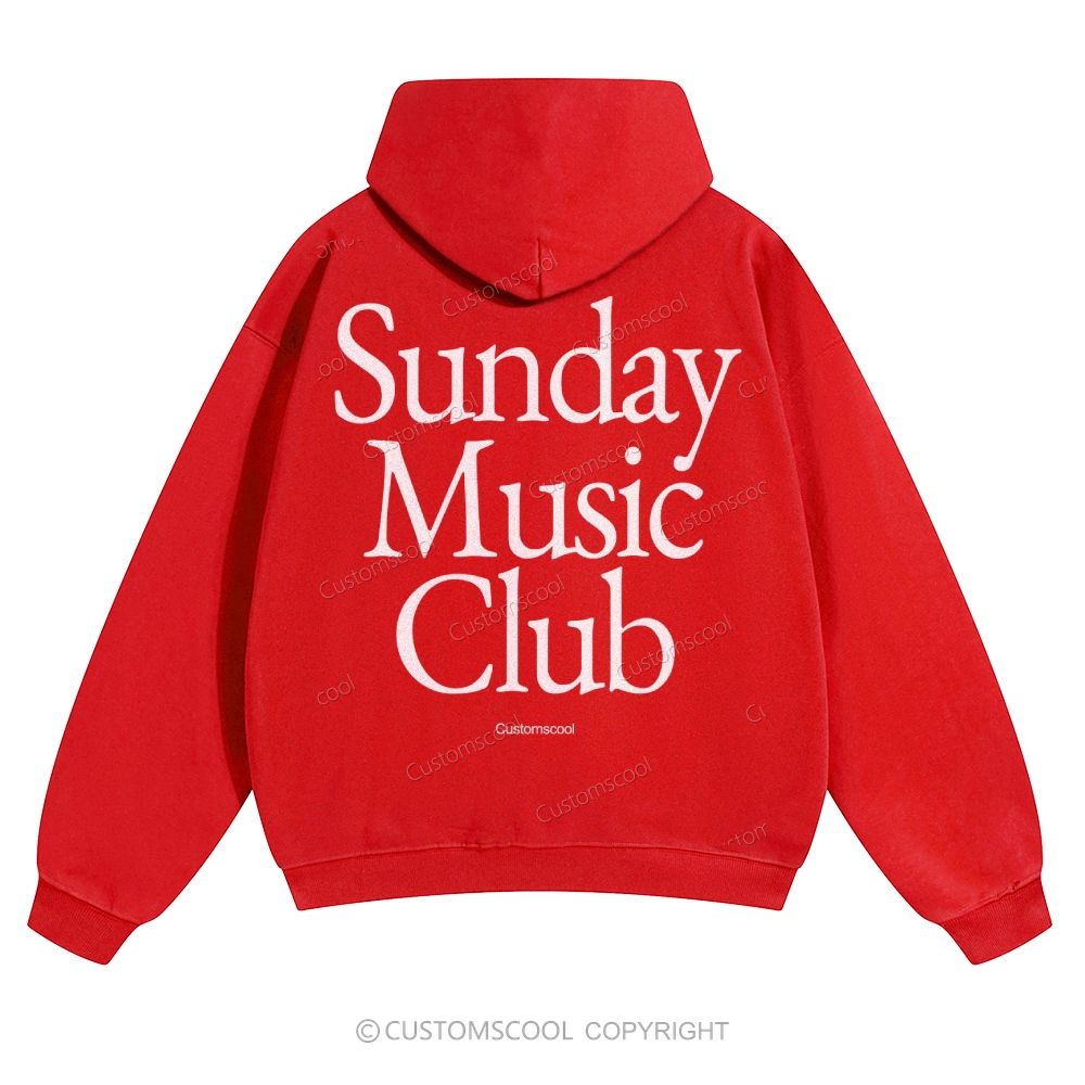 Sunday Music Club Solid Color Hoodie Customscool