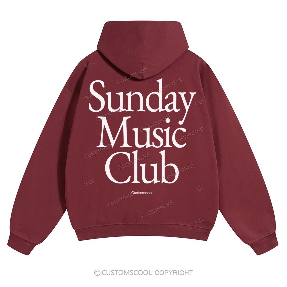 Sunday Music Club Solid Color Hoodie Customscool