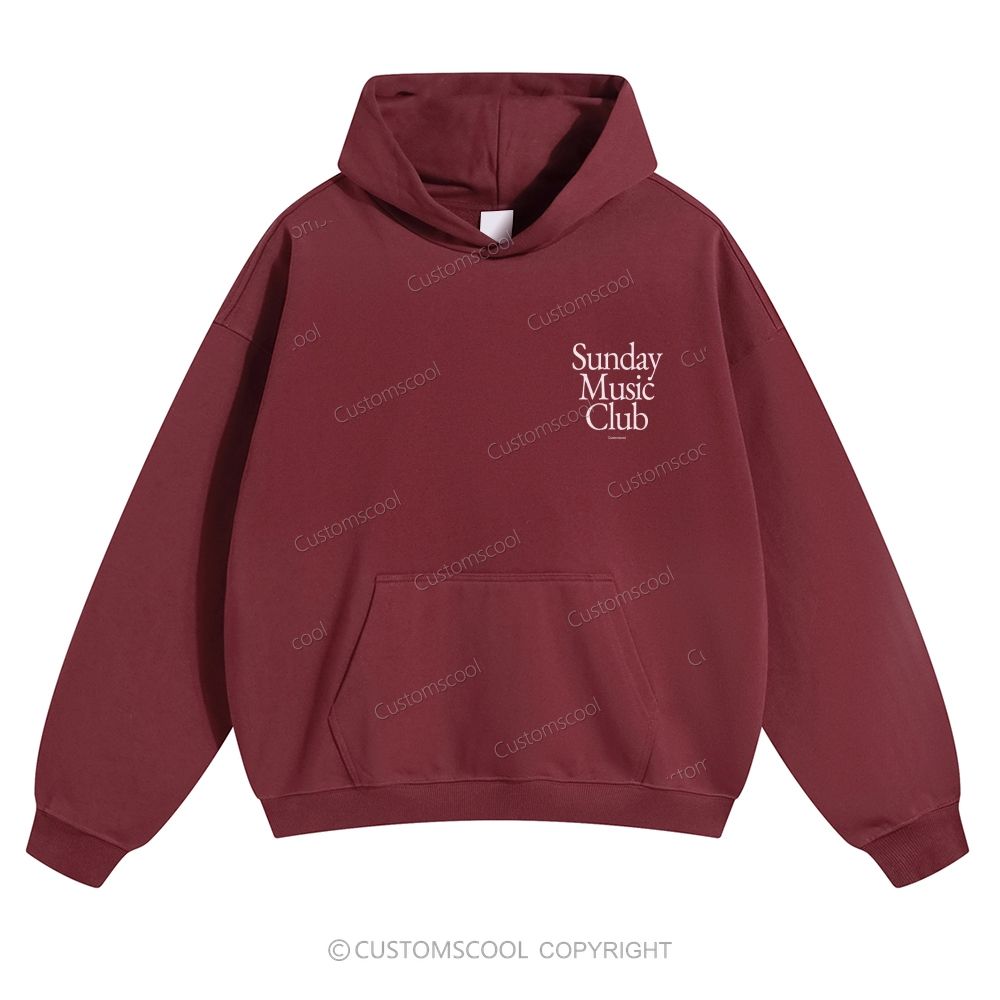 Sunday Music Club Solid Color Hoodie Customscool