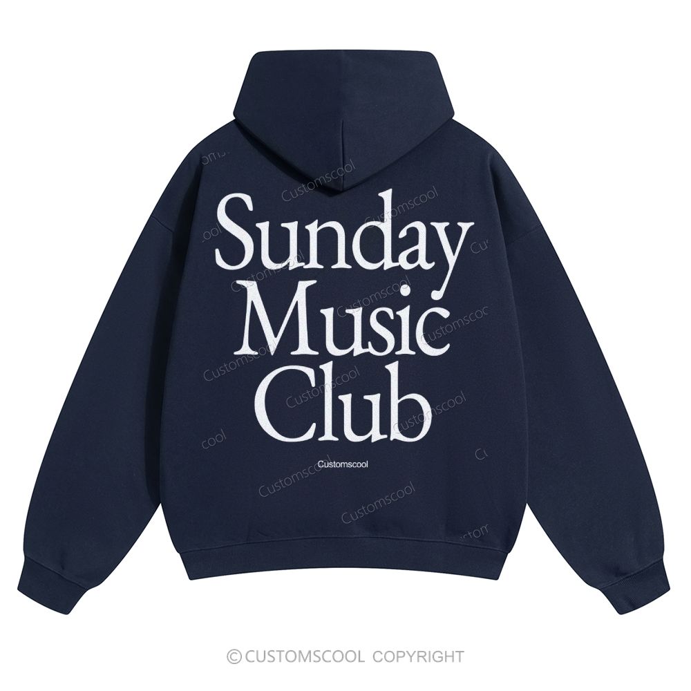 Sunday Music Club Solid Color Hoodie Customscool