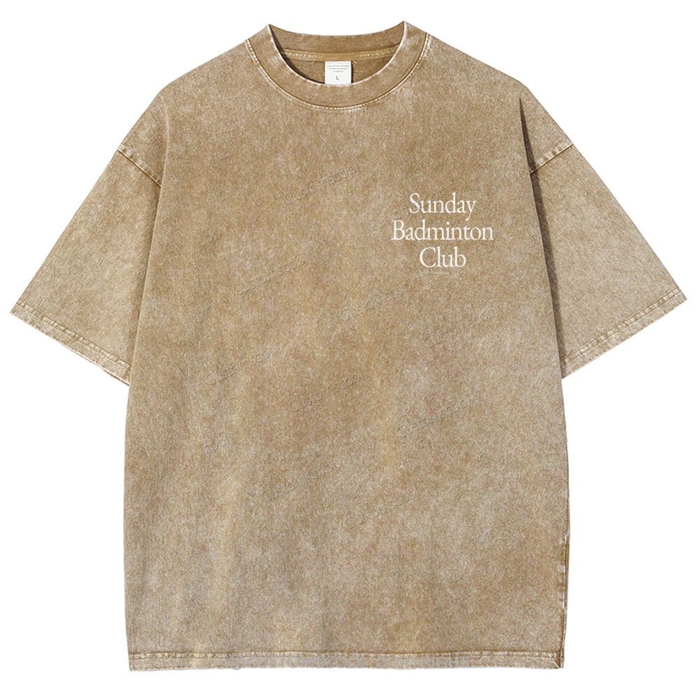 Sunday Badminton Club Unisex Fit Washed T-Shirt Customscool