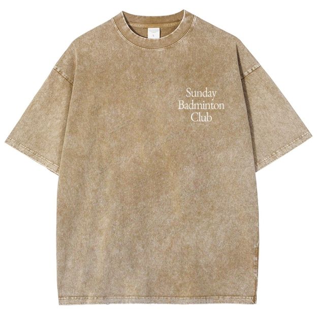 Sunday Badminton Club Unisex Fit Washed T-Shirt Customscool