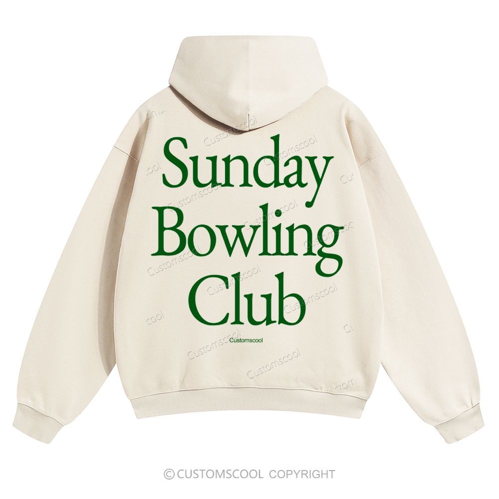 Sunday Bowling Club Solid Color Hoodie Customscool