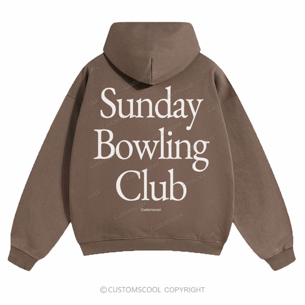 Sunday Bowling Club Solid Color Hoodie Customscool