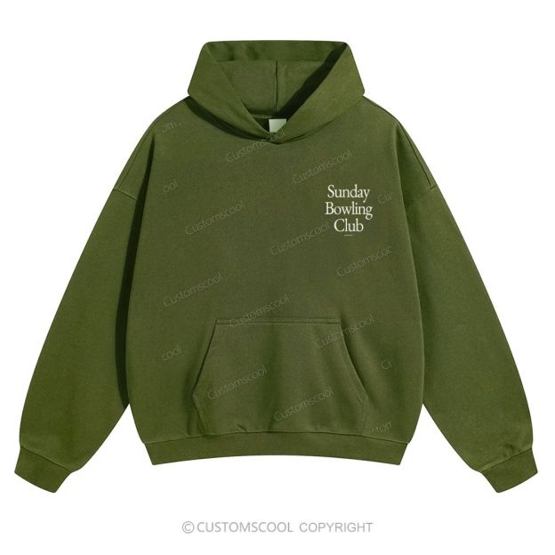 Sunday Bowling Club Solid Color Hoodie Customscool