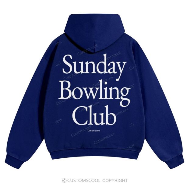 Sunday Bowling Club Solid Color Hoodie Customscool