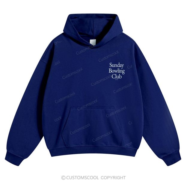 Sunday Bowling Club Solid Color Hoodie Customscool