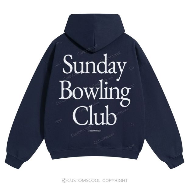 Sunday Bowling Club Solid Color Hoodie Customscool