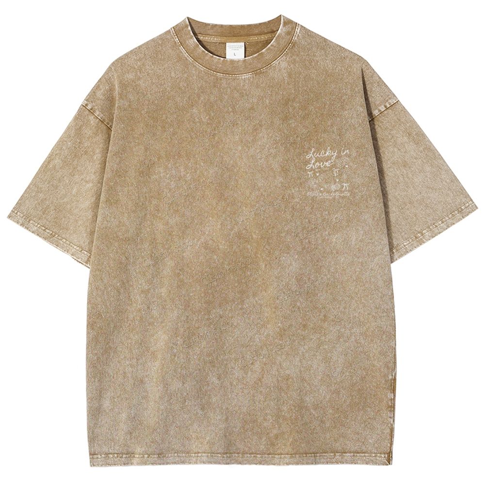 Lucky in Love Custom Bachelorette Unisex Fit Washed T-Shirt Customsool