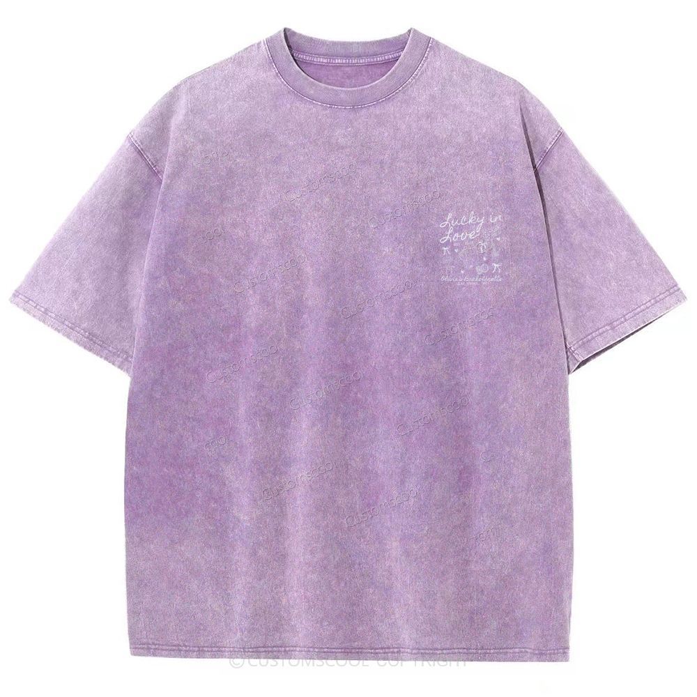 Lucky in Love Custom Bachelorette Unisex Fit Washed T-Shirt Customsool
