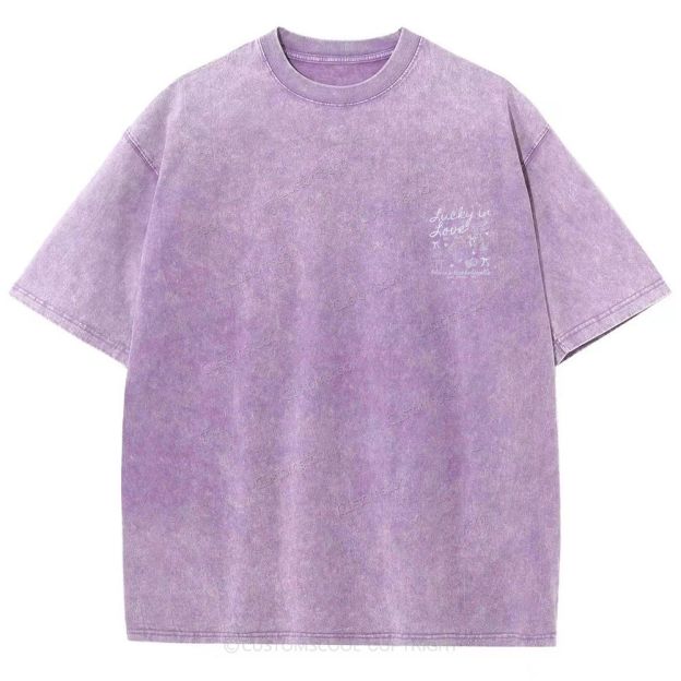 Lucky in Love Custom Bachelorette Unisex Fit Washed T-Shirt Customsool