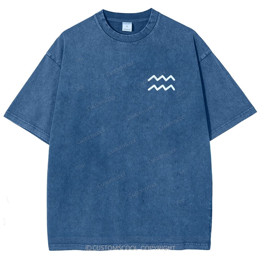 Aquarius Addcustom Unisex Fit Washed T-Shirt Customscool
