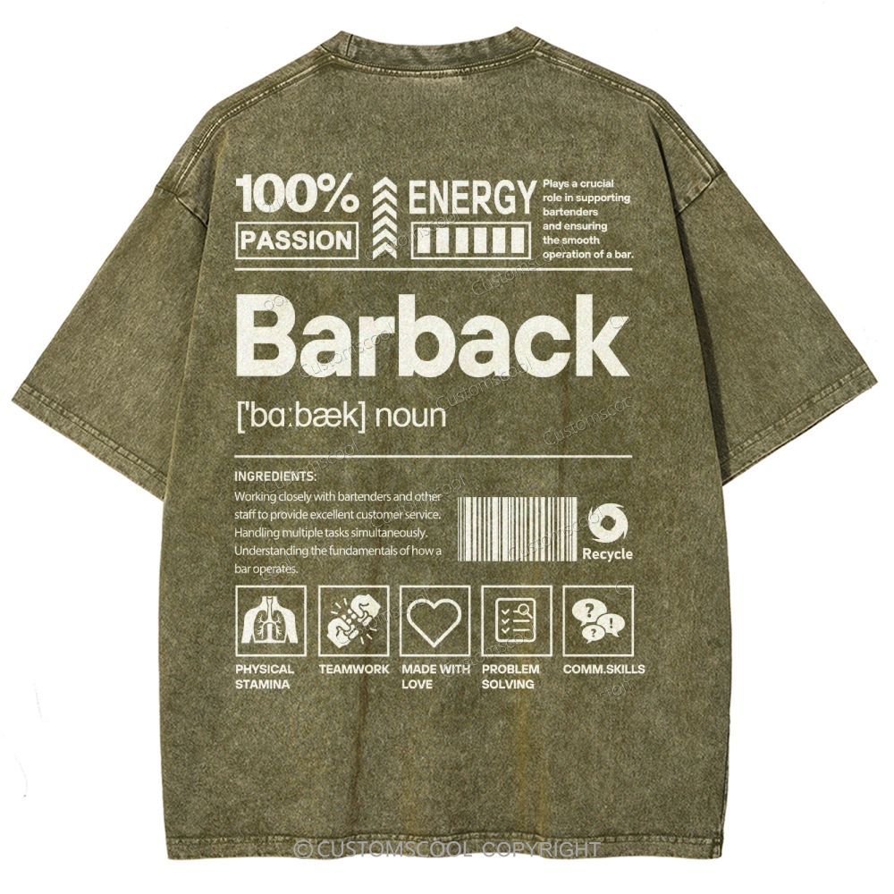Barback Unisex Fit Washed T-Shirt Customscool