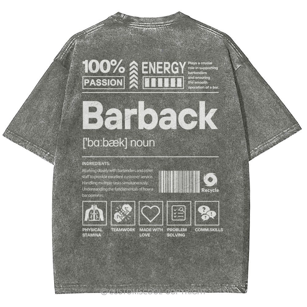 Barback Unisex Fit Washed T-Shirt Customscool