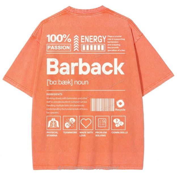 Barback Unisex Fit Washed T-Shirt Customscool