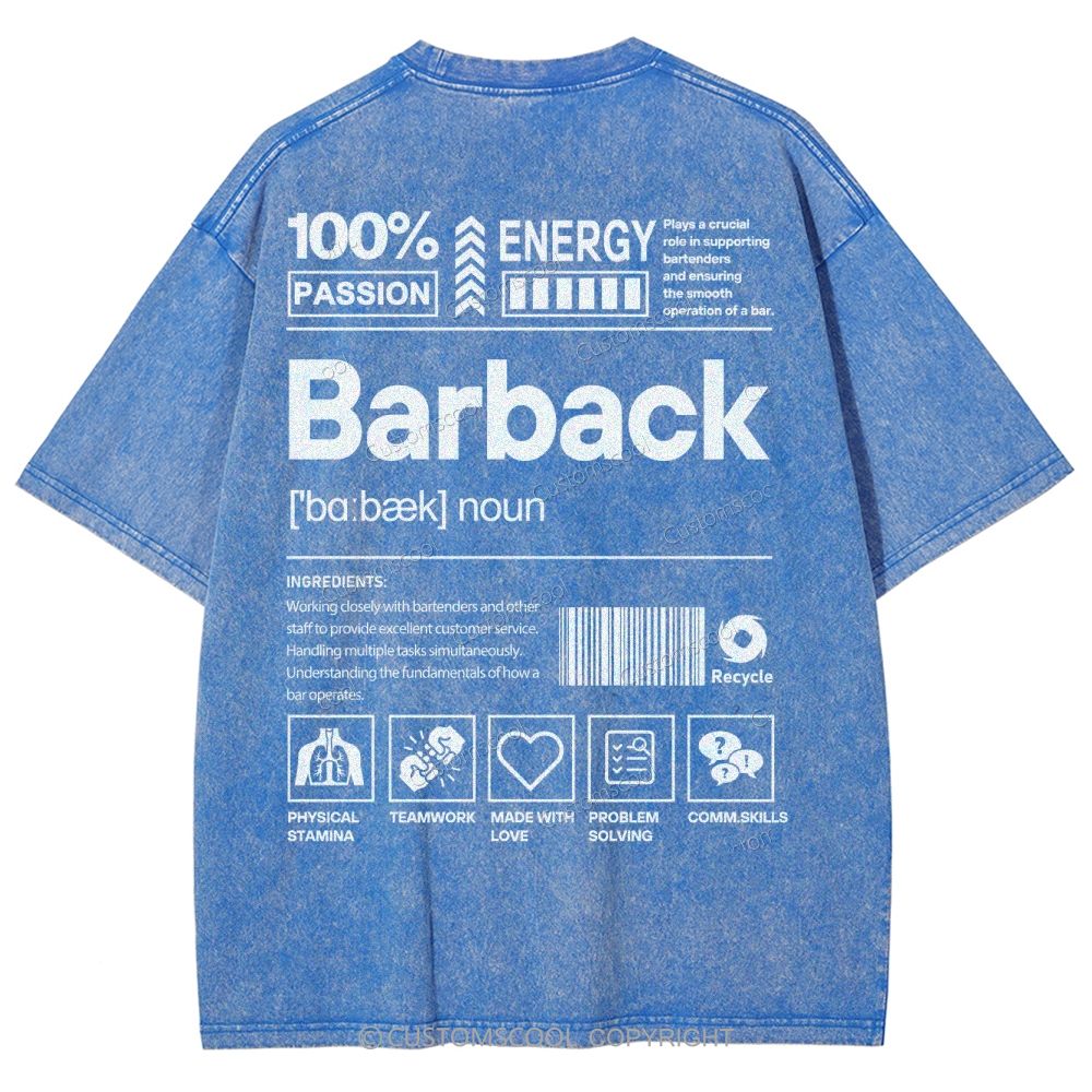 Barback Unisex Fit Washed T-Shirt Customscool