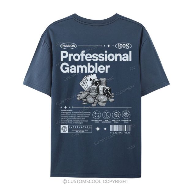 Professional Gambler Casual Short Sleeve T-Shirt Customscool