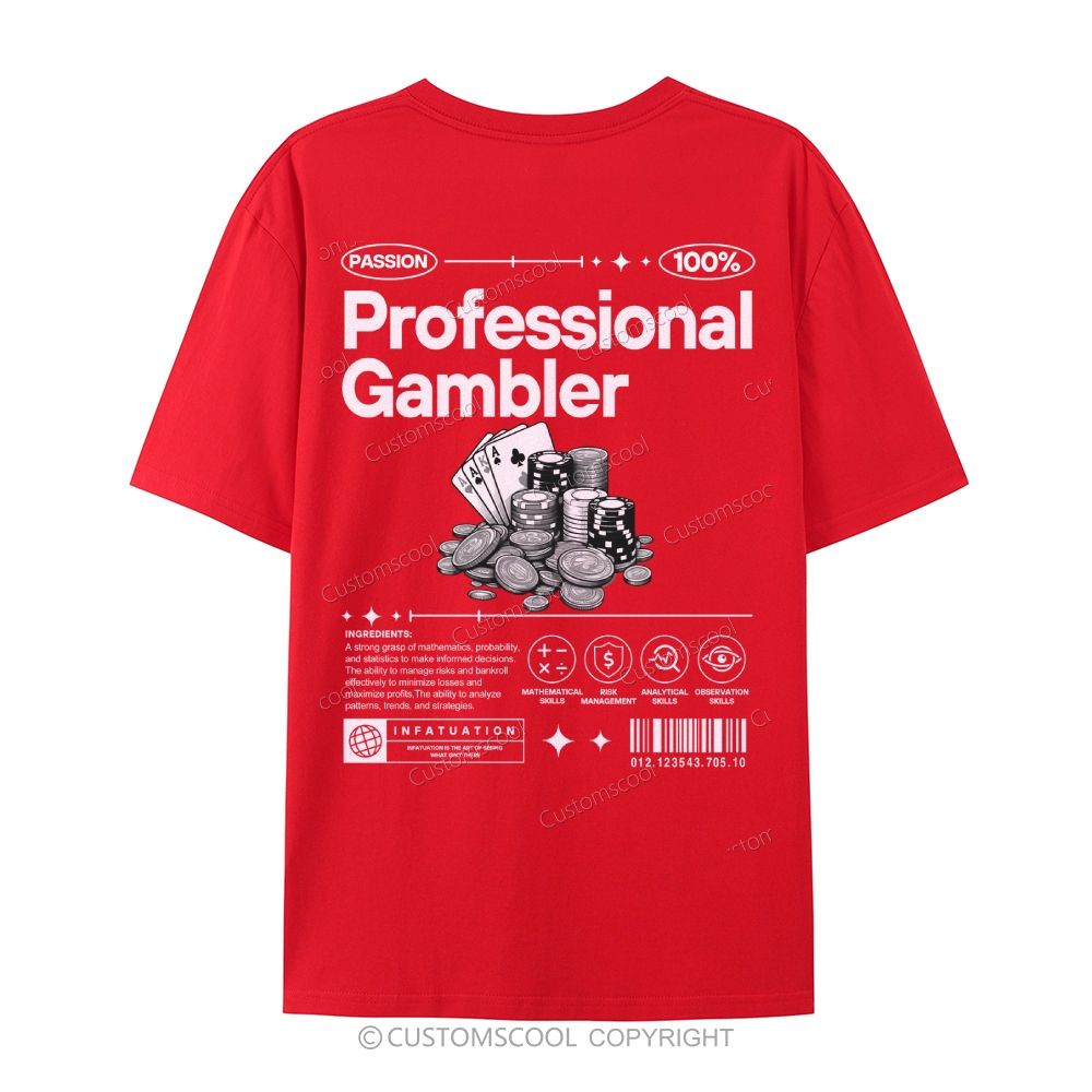 Professional Gambler Casual Short Sleeve T-Shirt Customscool